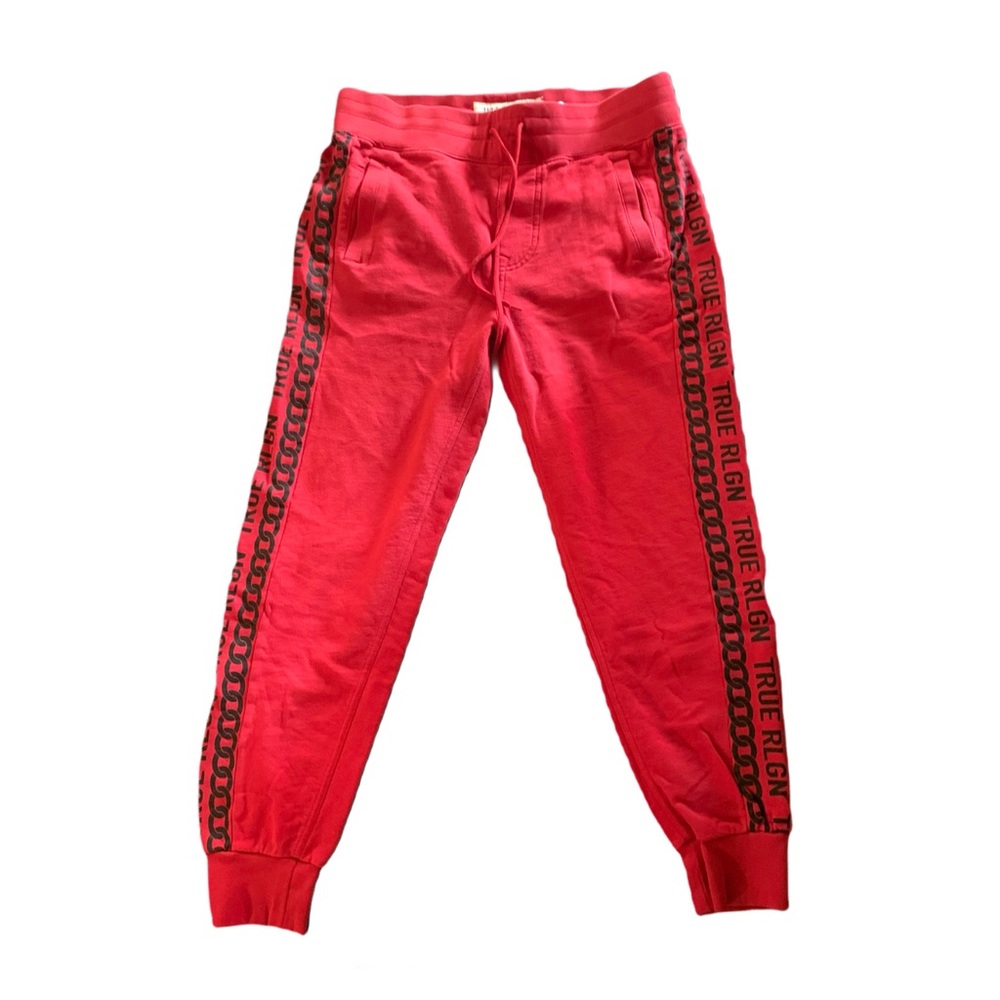 True Religion regular fit Joggers (Red/Black) Sz M